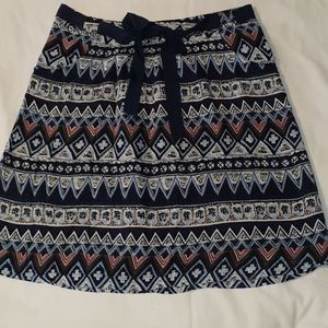 NWT Emmelee Tribal Print Skirt Ribbon Belt Small
